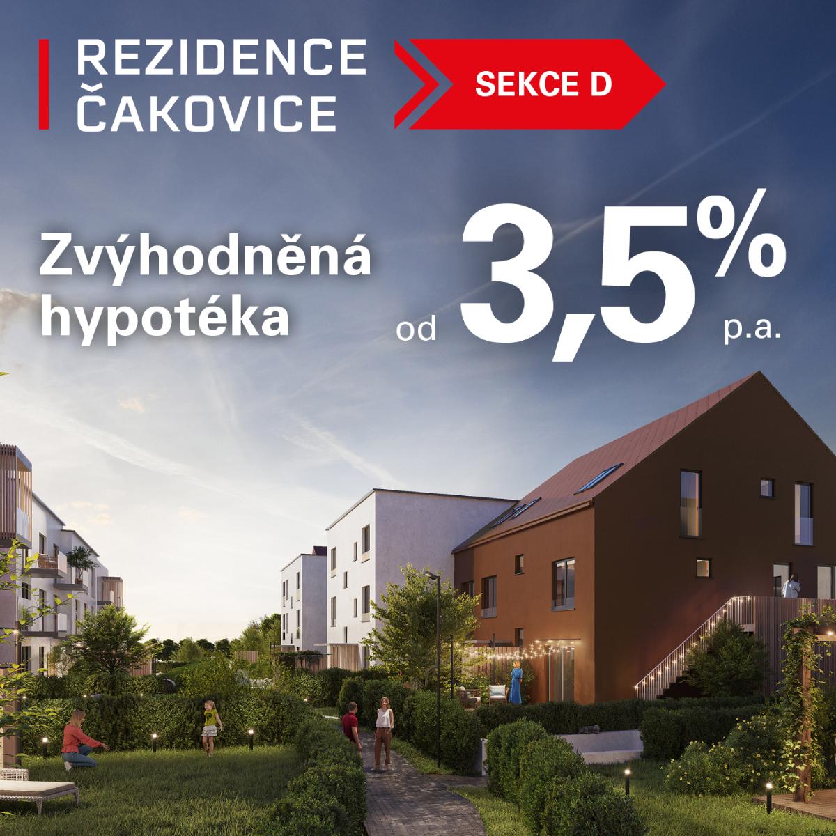 Rezidence Čakovice Sekce D - Zvýhodněná hypotéka od 3,5% p.a.